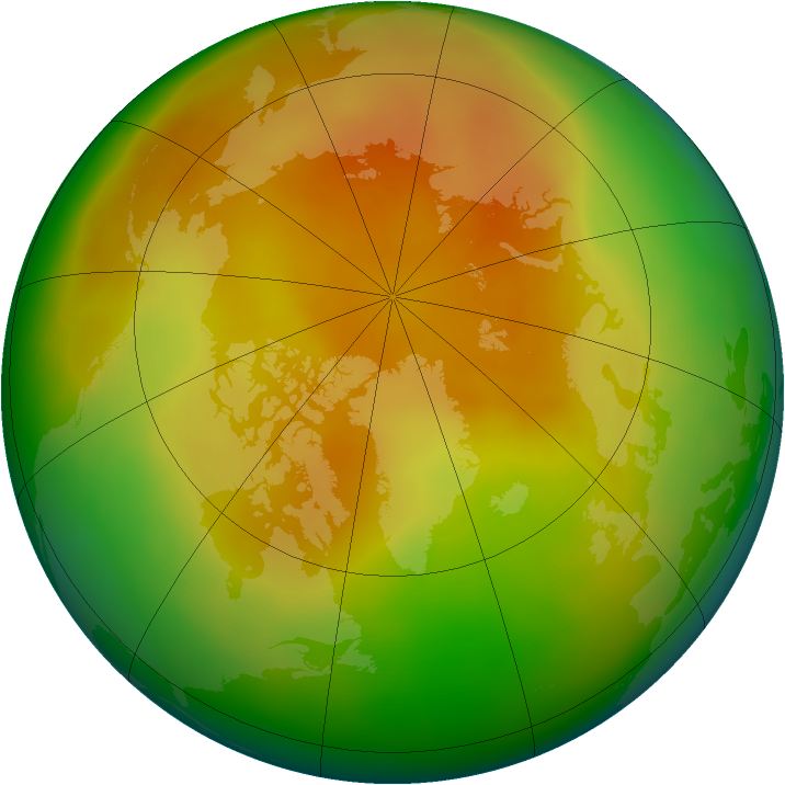 Arctic ozone map for April 2012